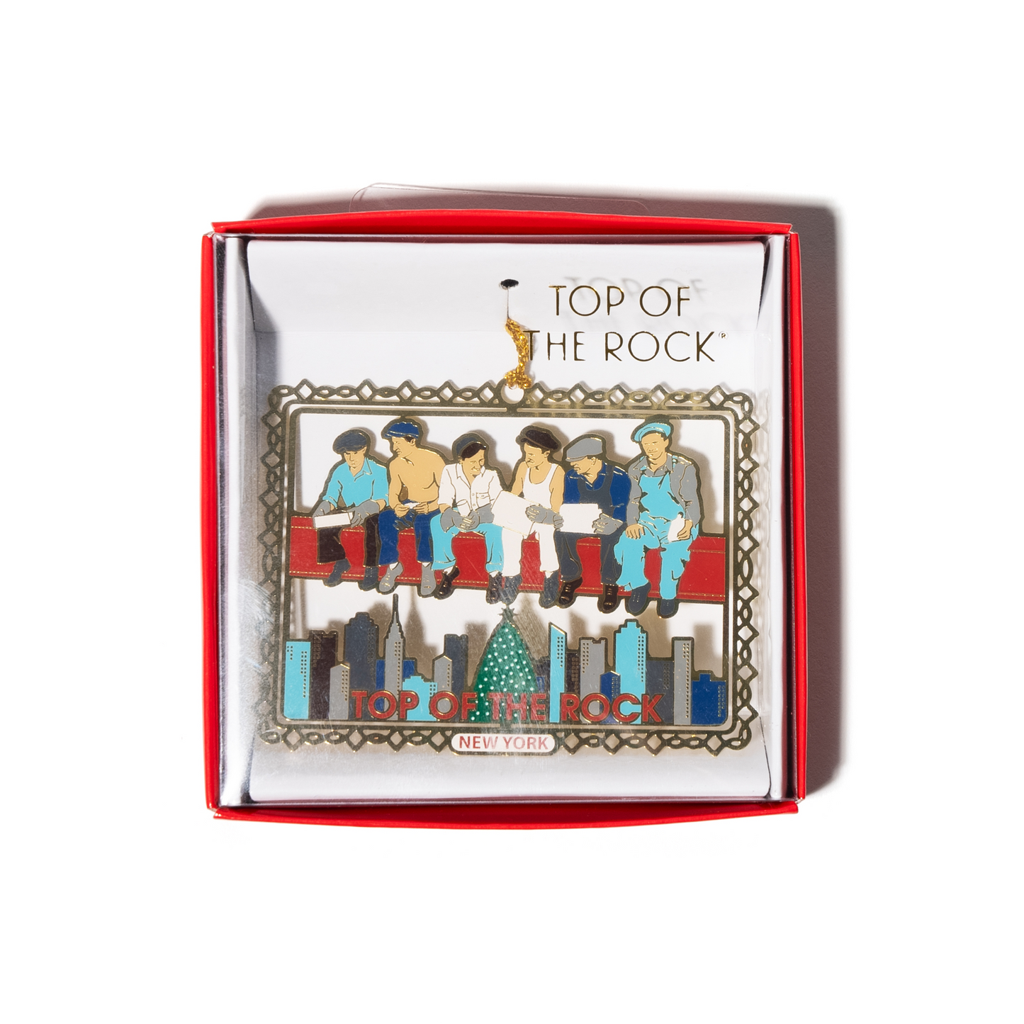 Men on a Beam Flat Christmas Ornament