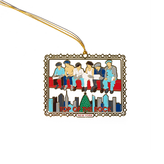 Men on a Beam Flat Christmas Ornament
