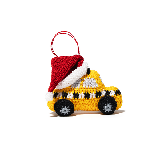 Crochet Taxi Christmas Ornament