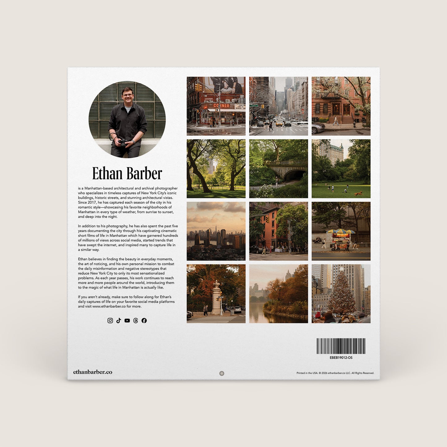 Ethan Barber 2026 New York City Calendar
