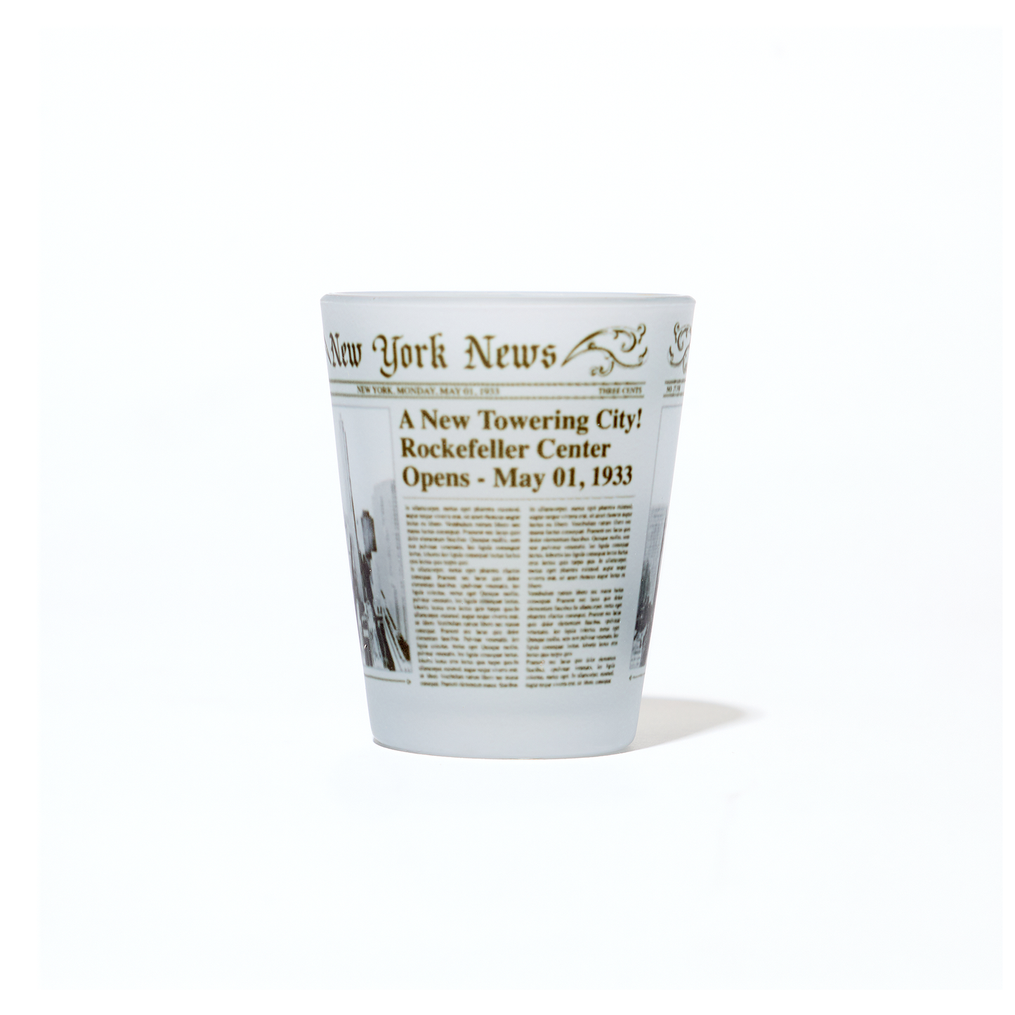 NYC Newsprint Shot Glass