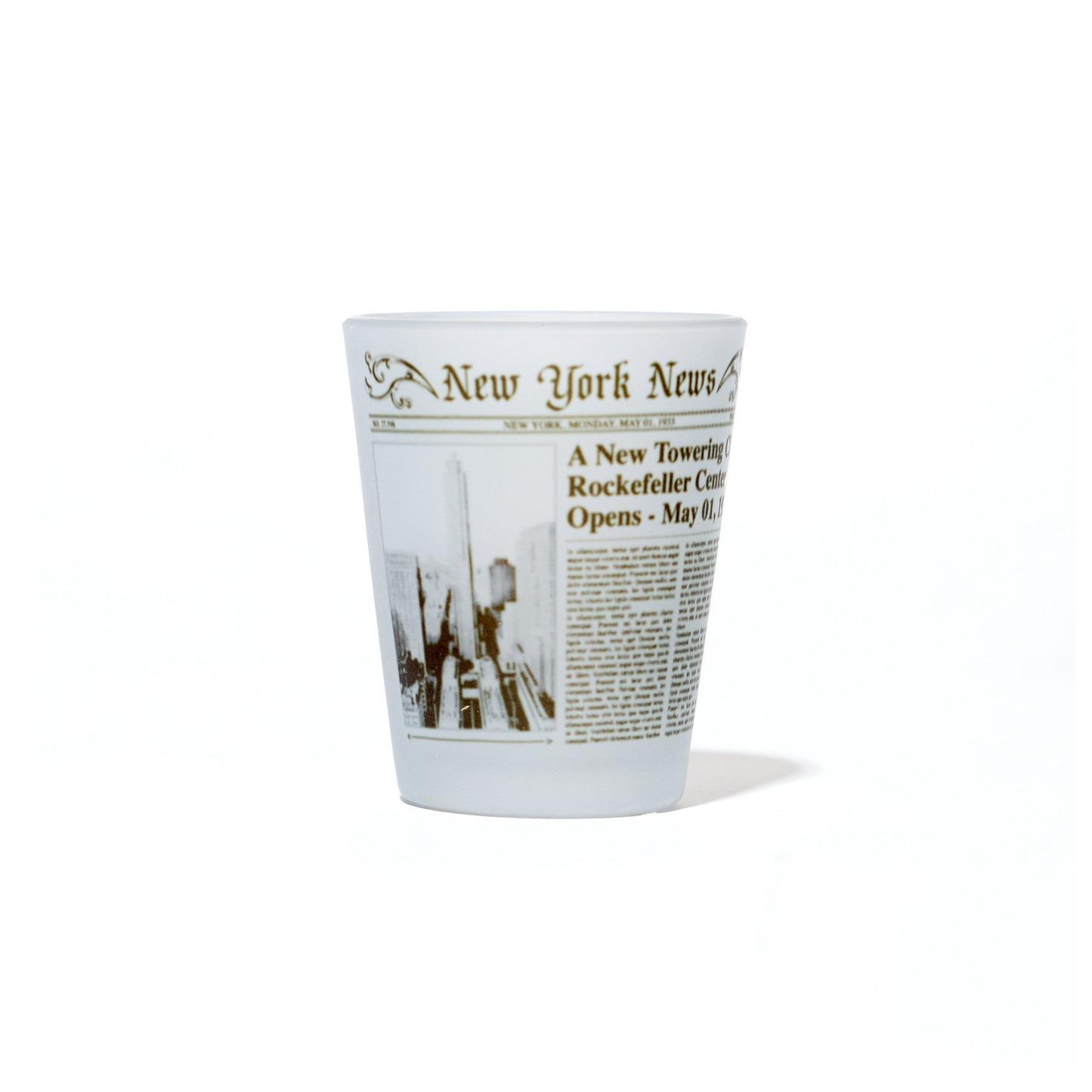 NYC Newsprint Shot Glass